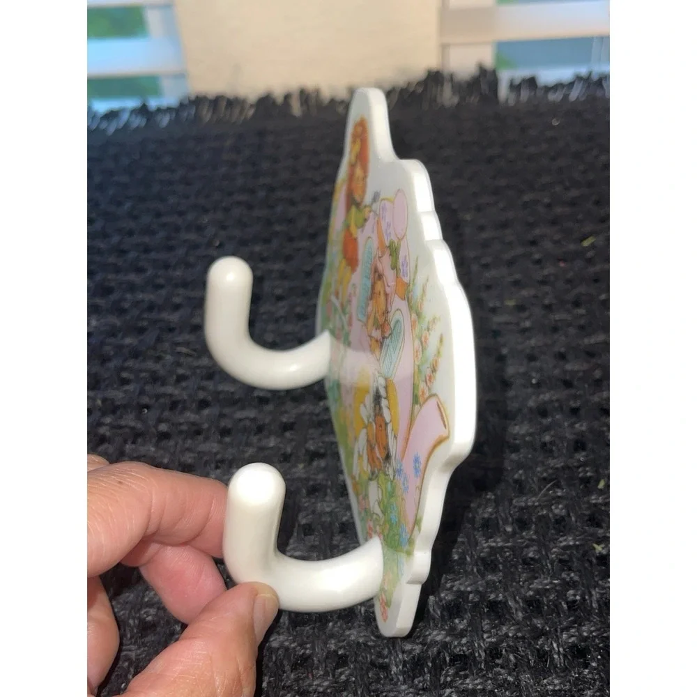 Little Blossom & Friends Avon Plastic Double Hook Wall Hanger & Switch Cover VTG